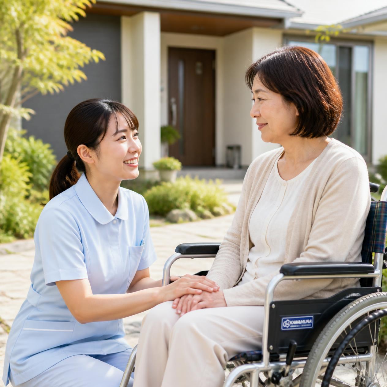 利用者様と向き合う看護師の方